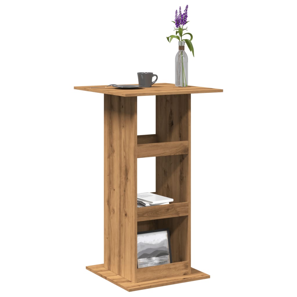 Table de bar avec rangement chêne artisanal bois d’ingénierie - XIOS