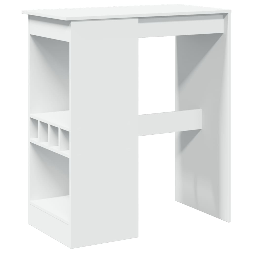 Table de bar avec étagères blanc bois d'ingénierie - XIOS