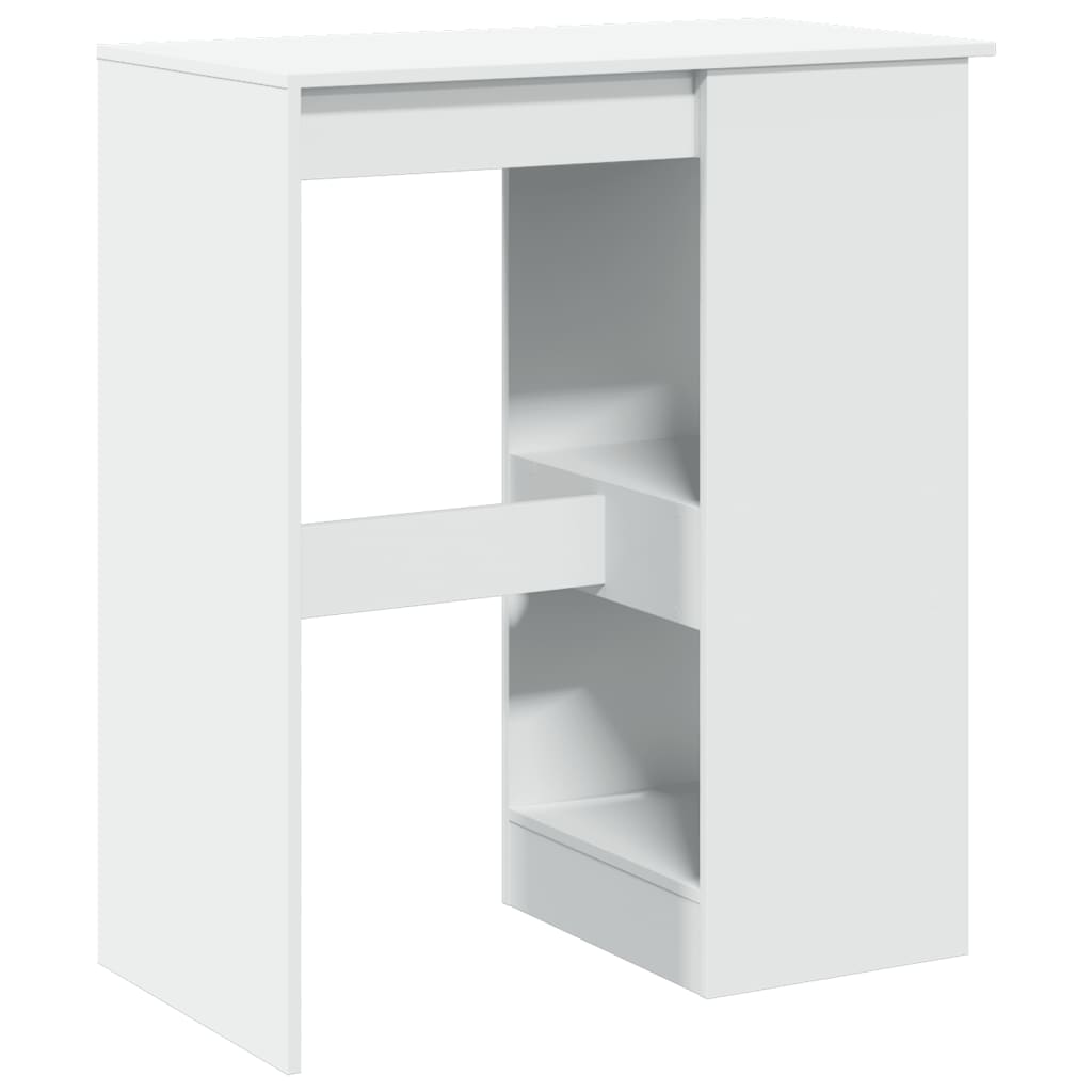 Table de bar avec étagères blanc bois d'ingénierie - XIOS