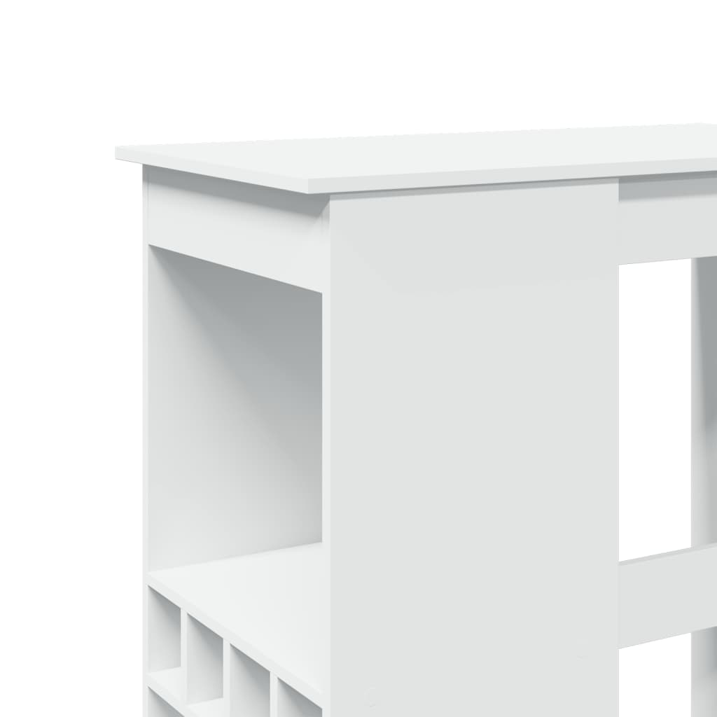 Table de bar avec étagères blanc bois d'ingénierie - XIOS