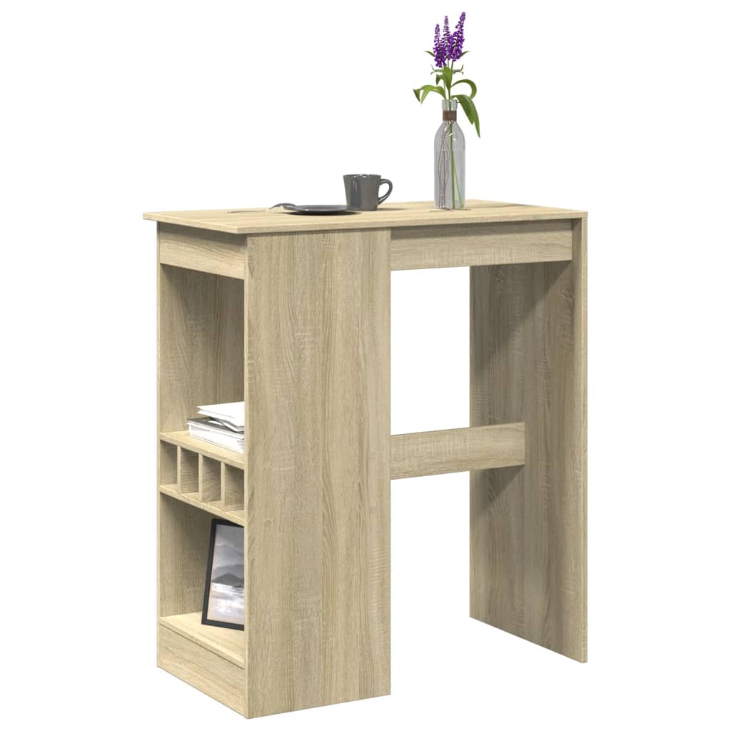Table de bar avec étagères chêne sonoma bois d'ingénierie - XIOS