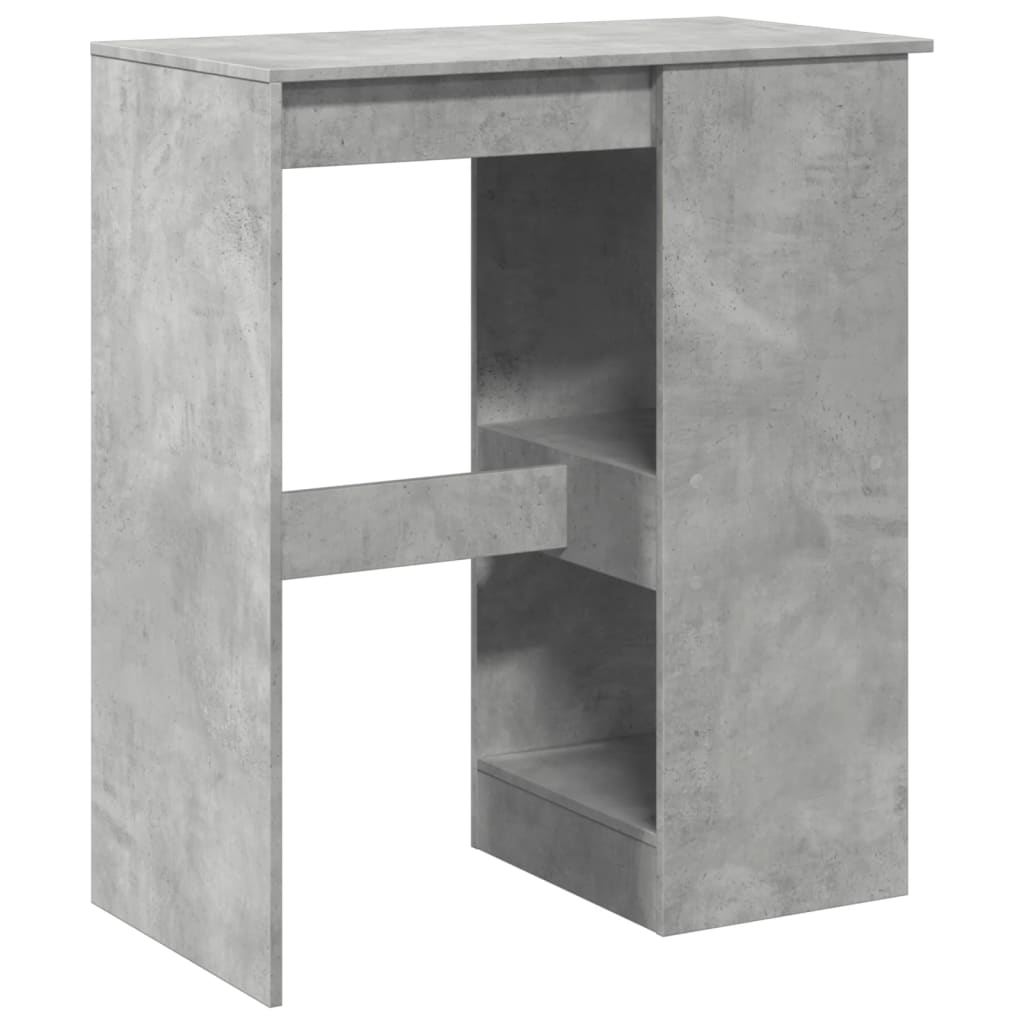Table de bar avec étagères gris béton bois d'ingénierie - XIOS
