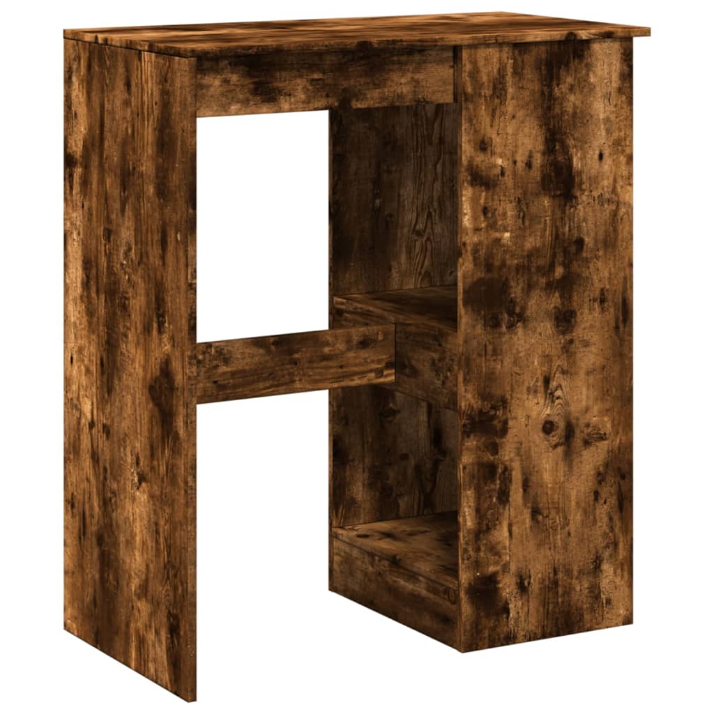 Table de bar avec étagères chêne fumé bois d'ingénierie - XIOS