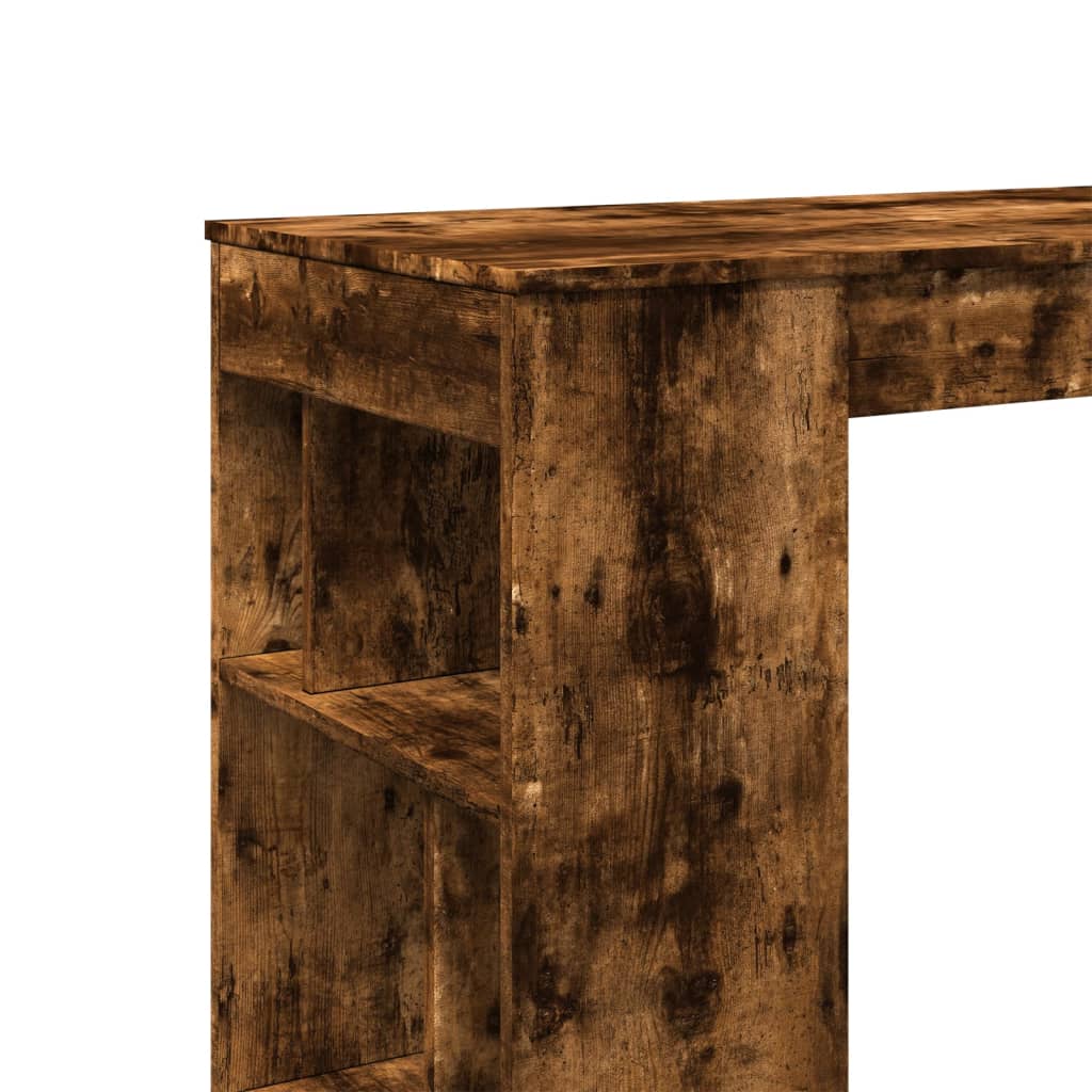 Table de bar avec étagères chêne fumé bois d'ingénierie - XIOS