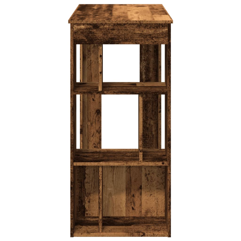 Table de bar avec étagères vieux bois bois d'ingénierie - XIOS