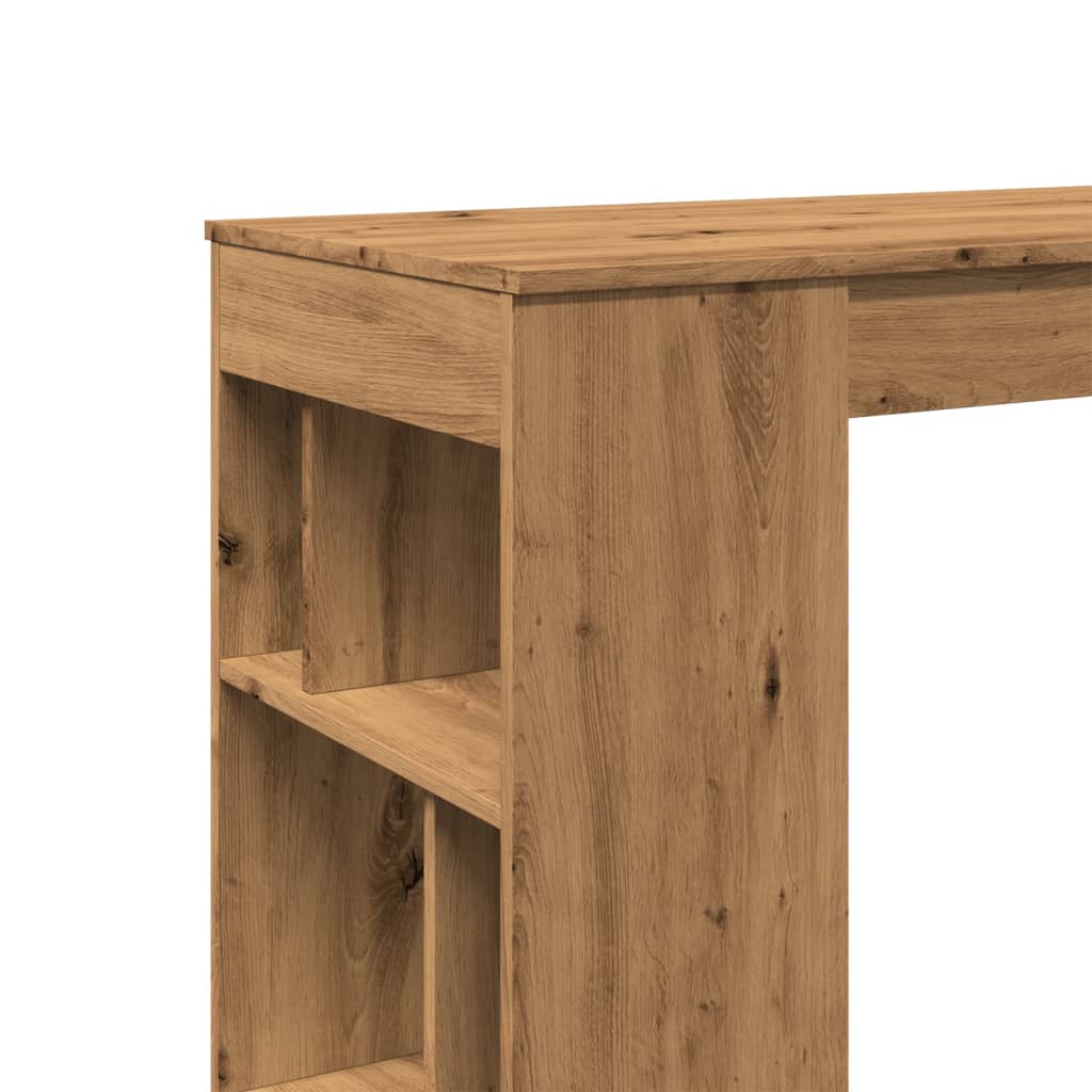 Table de bar avec étagères chêne artisanal bois d'ingénierie - XIOS