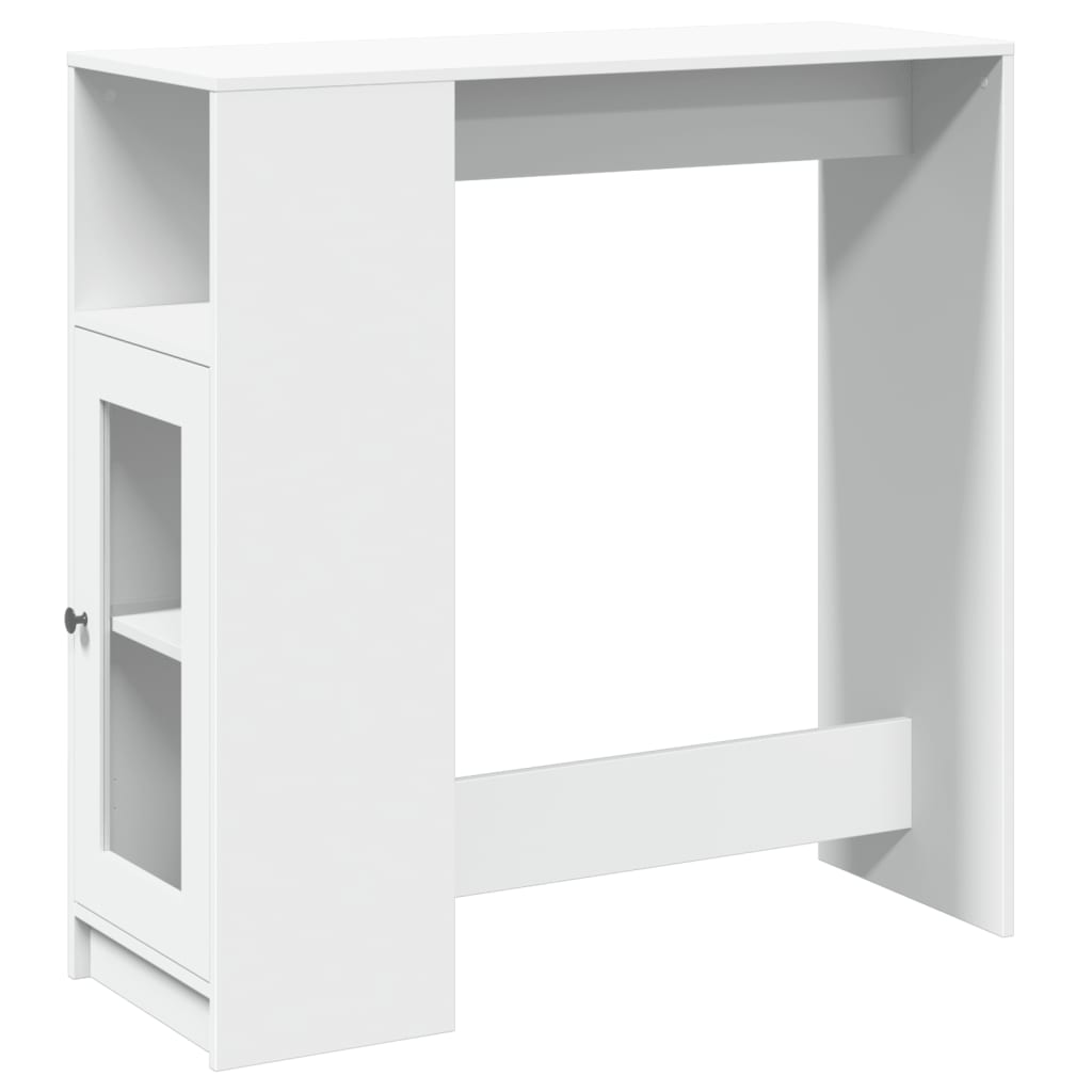 Table de bar avec étagères blanc bois d'ingénierie - XIOS