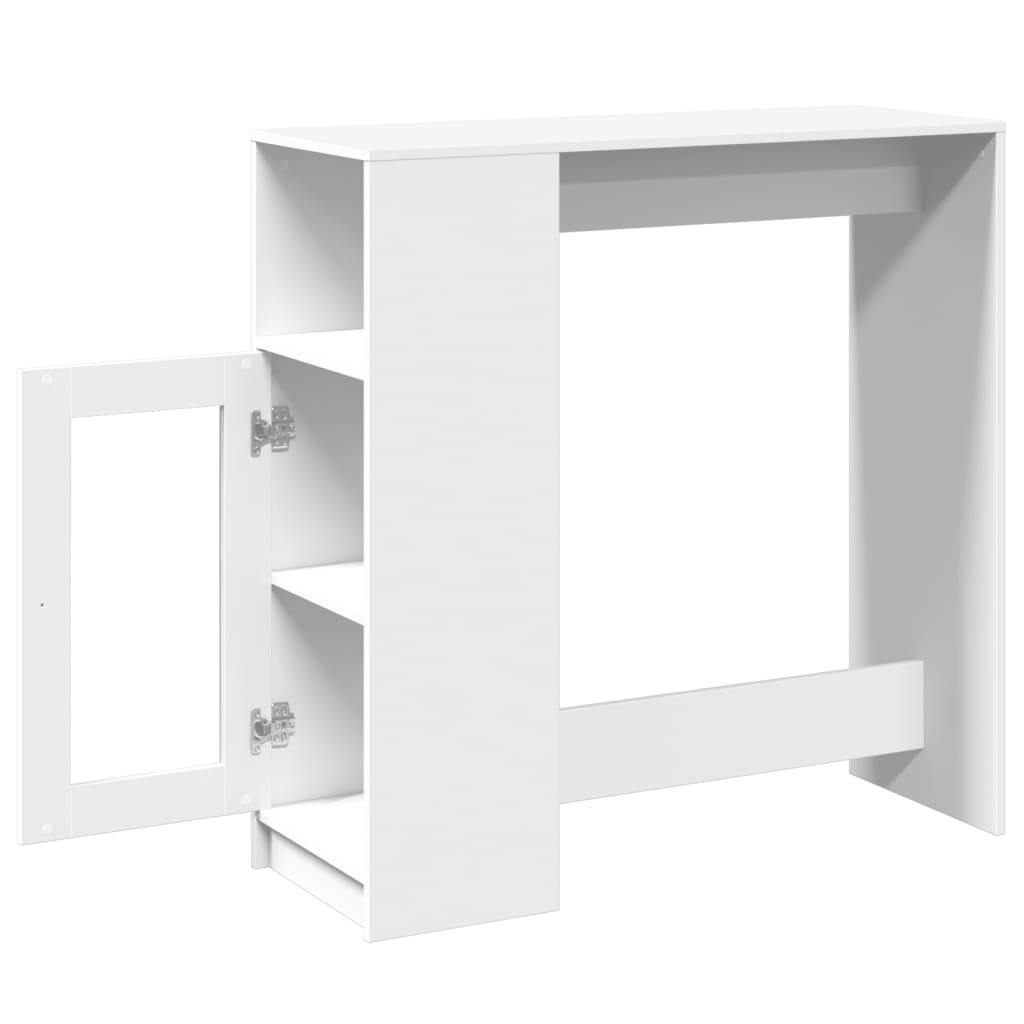 Table de bar avec étagères blanc bois d'ingénierie - XIOS