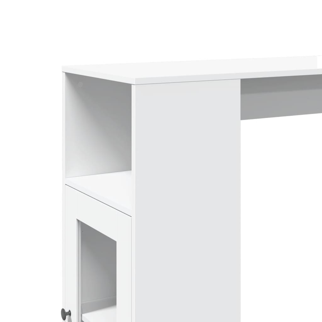 Table de bar avec étagères blanc bois d'ingénierie - XIOS