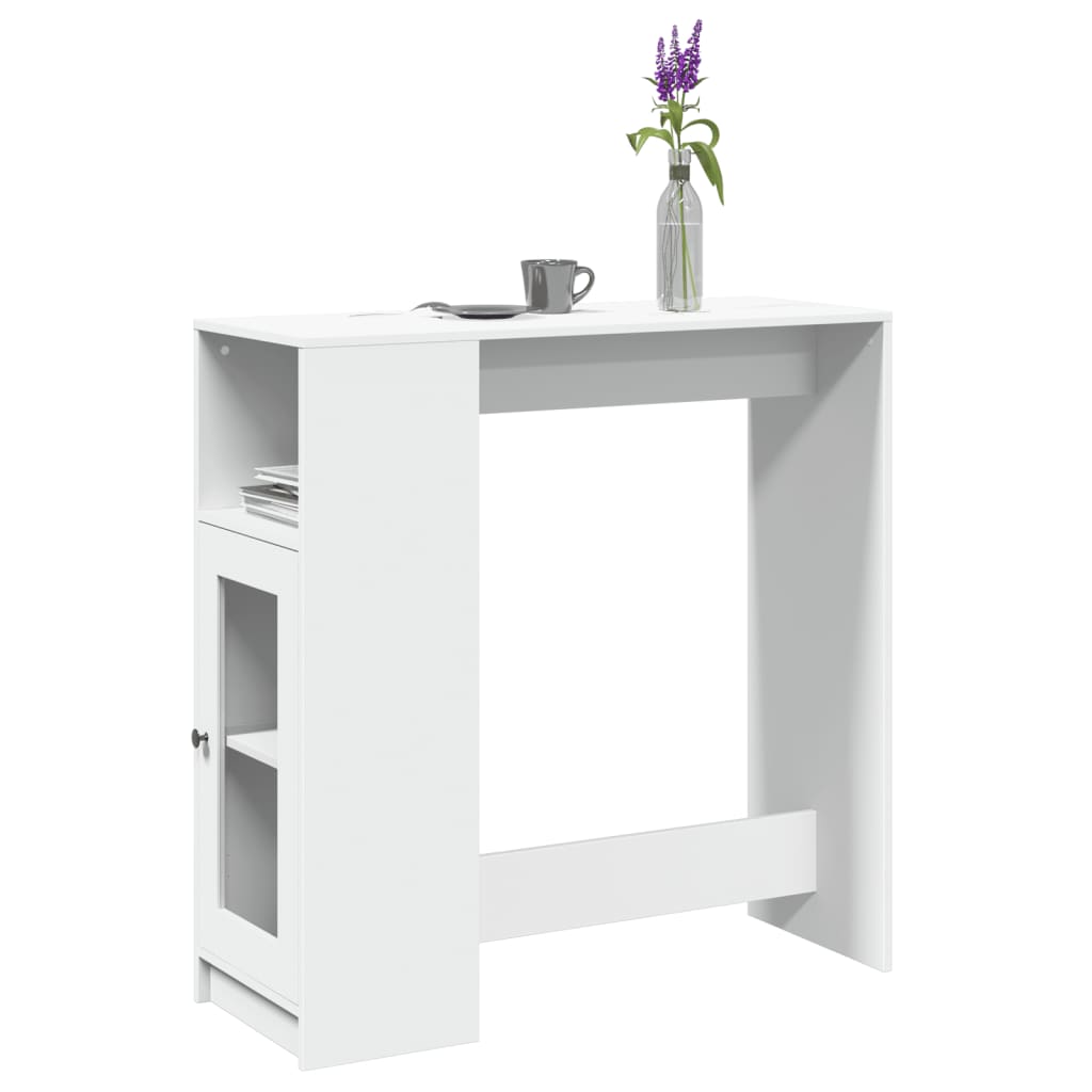 Table de bar avec étagères blanc bois d'ingénierie - XIOS