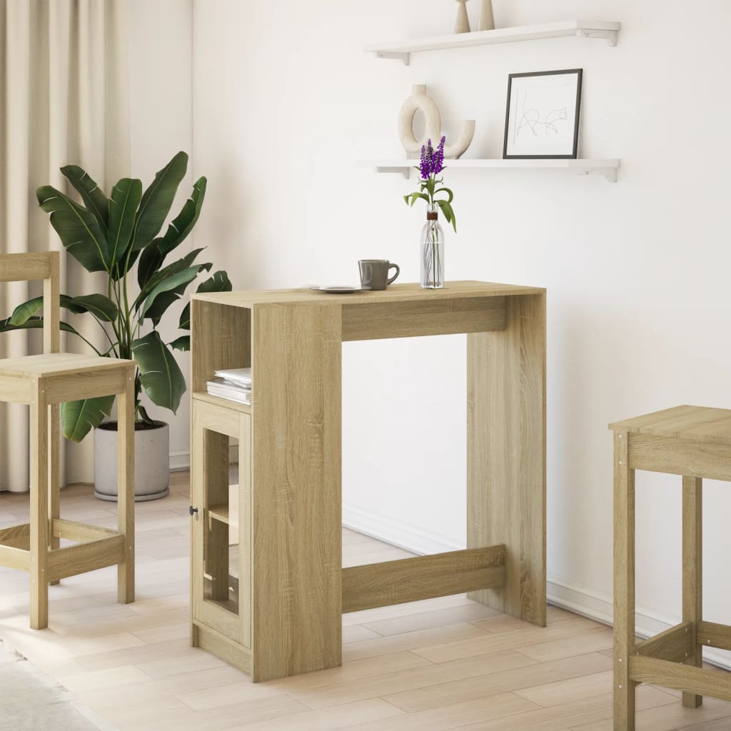 Table de bar avec étagères chêne sonoma bois d'ingénierie - XIOS