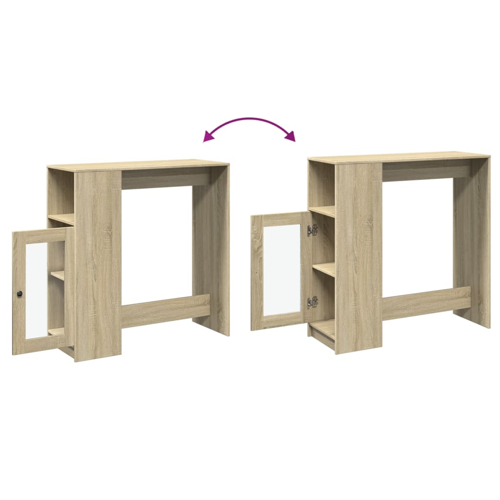 Table de bar avec étagères chêne sonoma bois d'ingénierie - XIOS