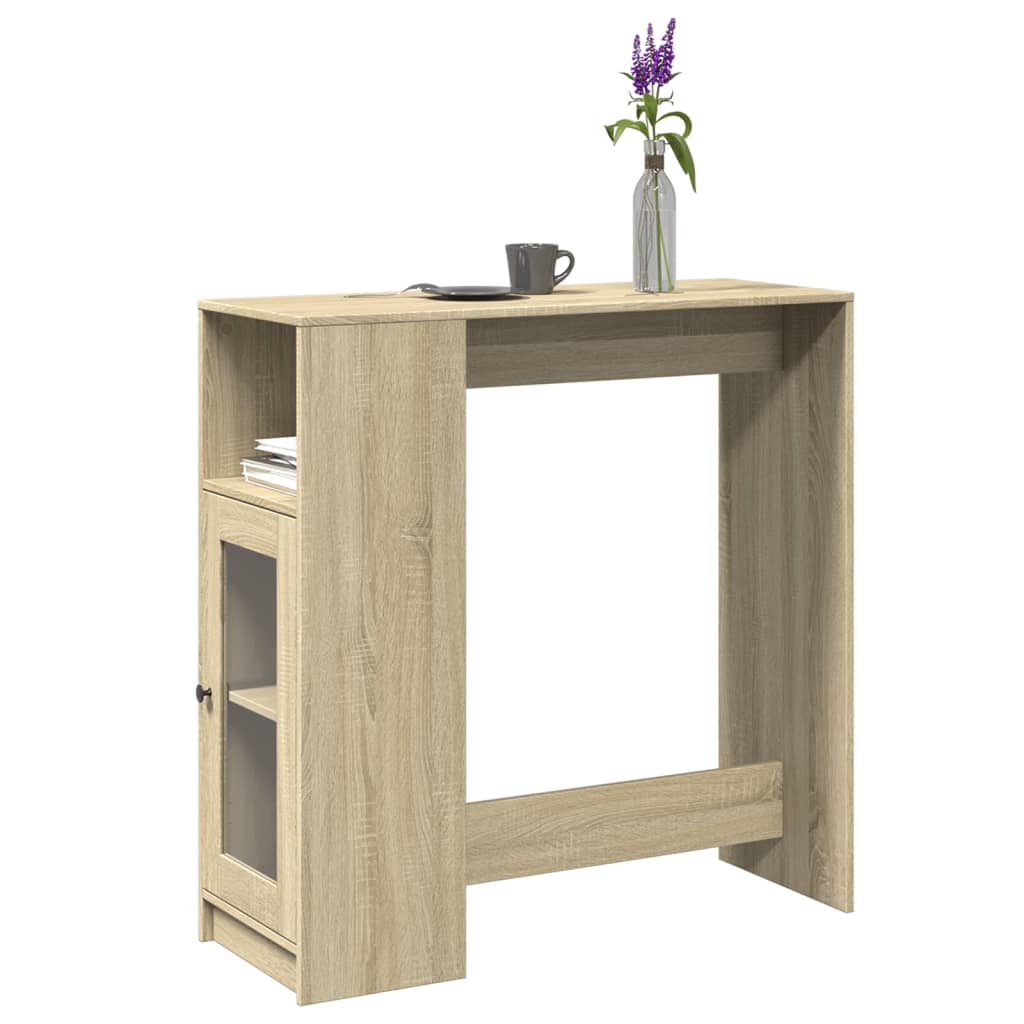 Table de bar avec étagères chêne sonoma bois d'ingénierie - XIOS