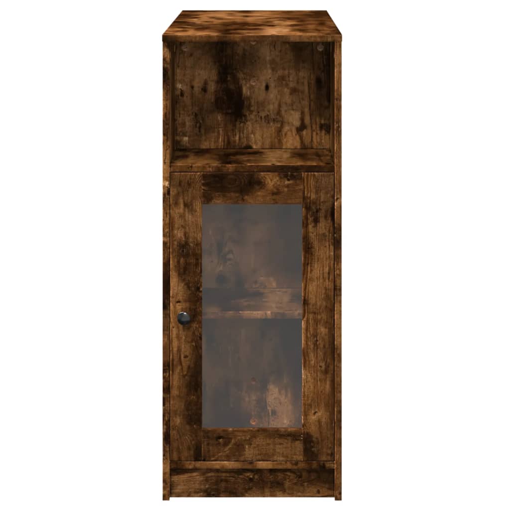 Table de bar avec étagères chêne fumé bois d'ingénierie - XIOS