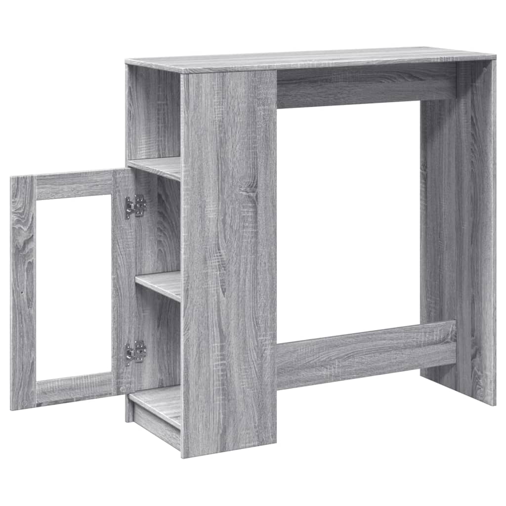 Table de bar avec étagères sonoma gris bois d'ingénierie - XIOS