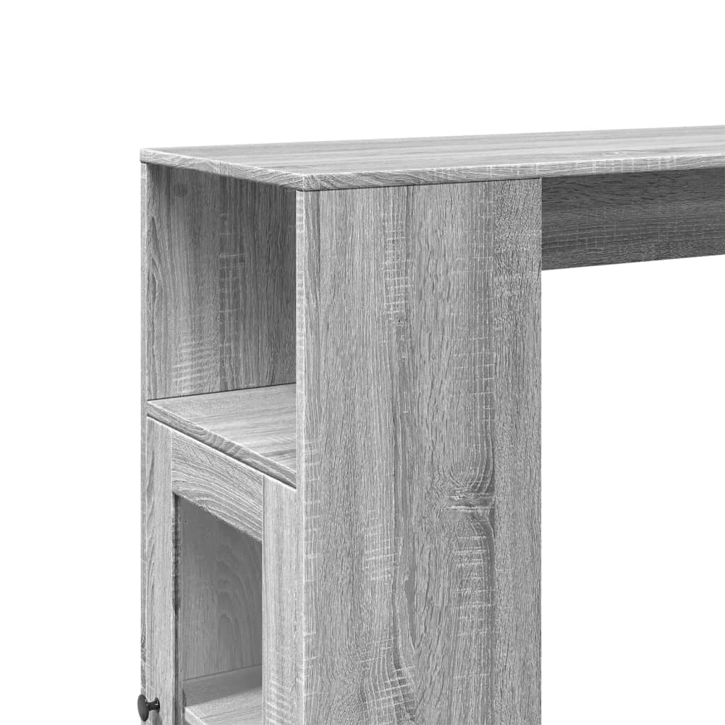 Table de bar avec étagères sonoma gris bois d'ingénierie - XIOS