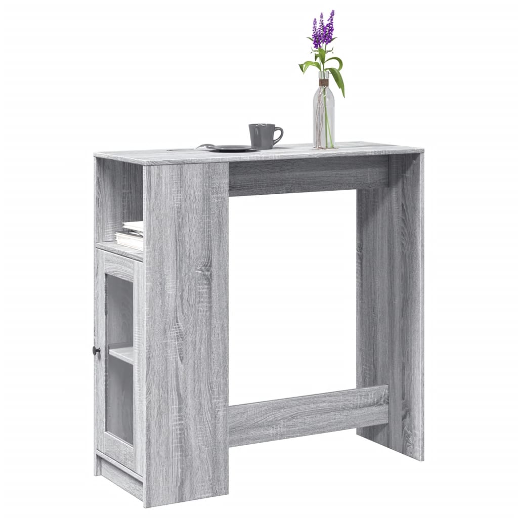 Table de bar avec étagères sonoma gris bois d'ingénierie - XIOS