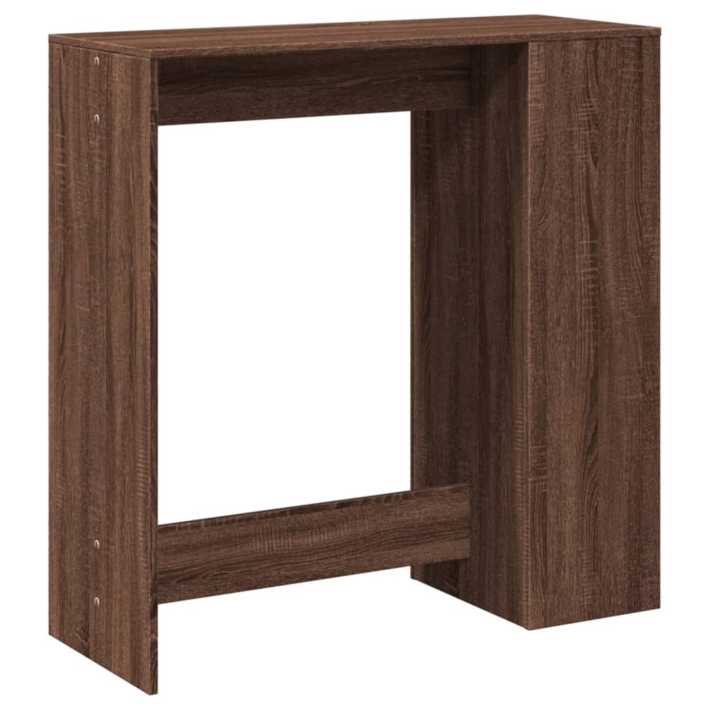 Table de bar avec étagères chêne marron bois d'ingénierie - XIOS