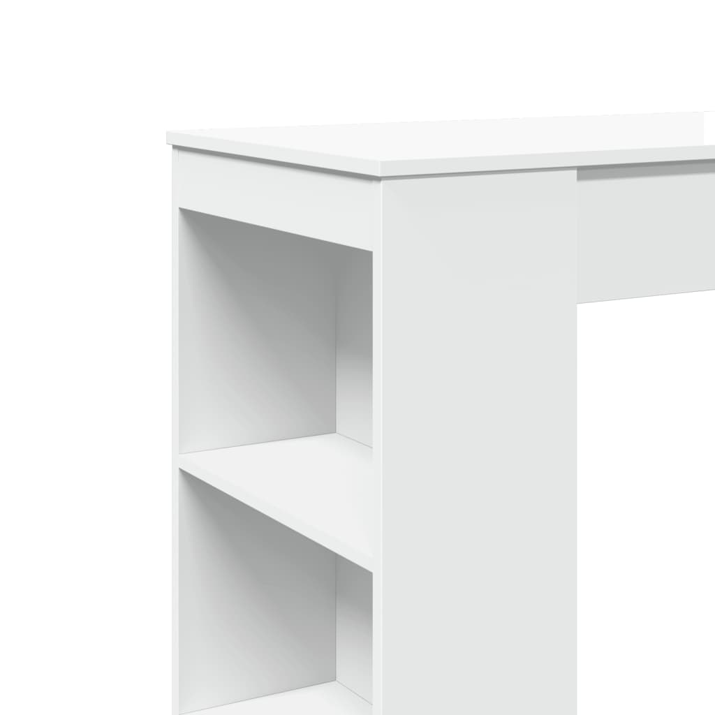 Table de bar avec étagères blanc bois d'ingénierie - XIOS