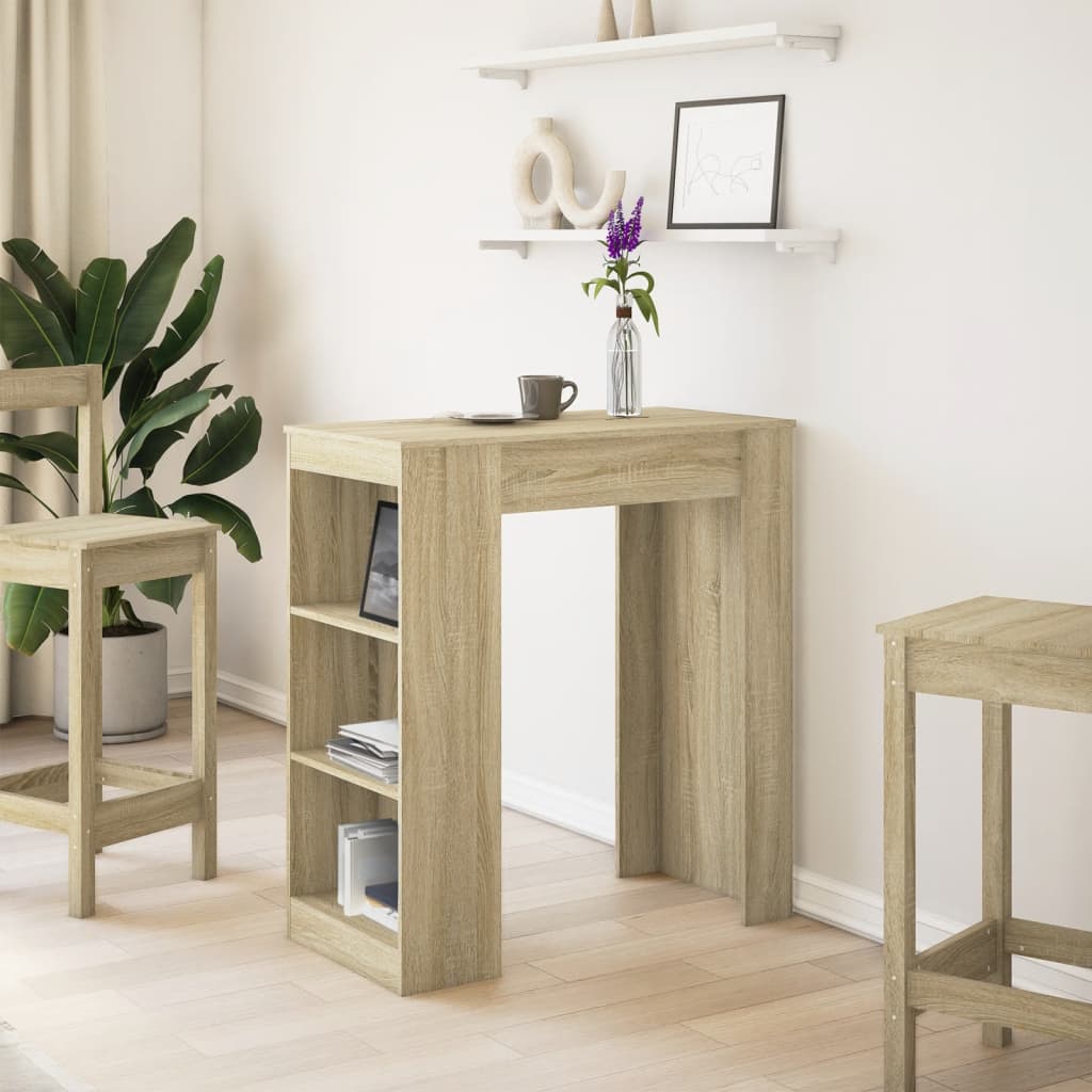 Table de bar avec étagères chêne sonoma bois d'ingénierie - XIOS