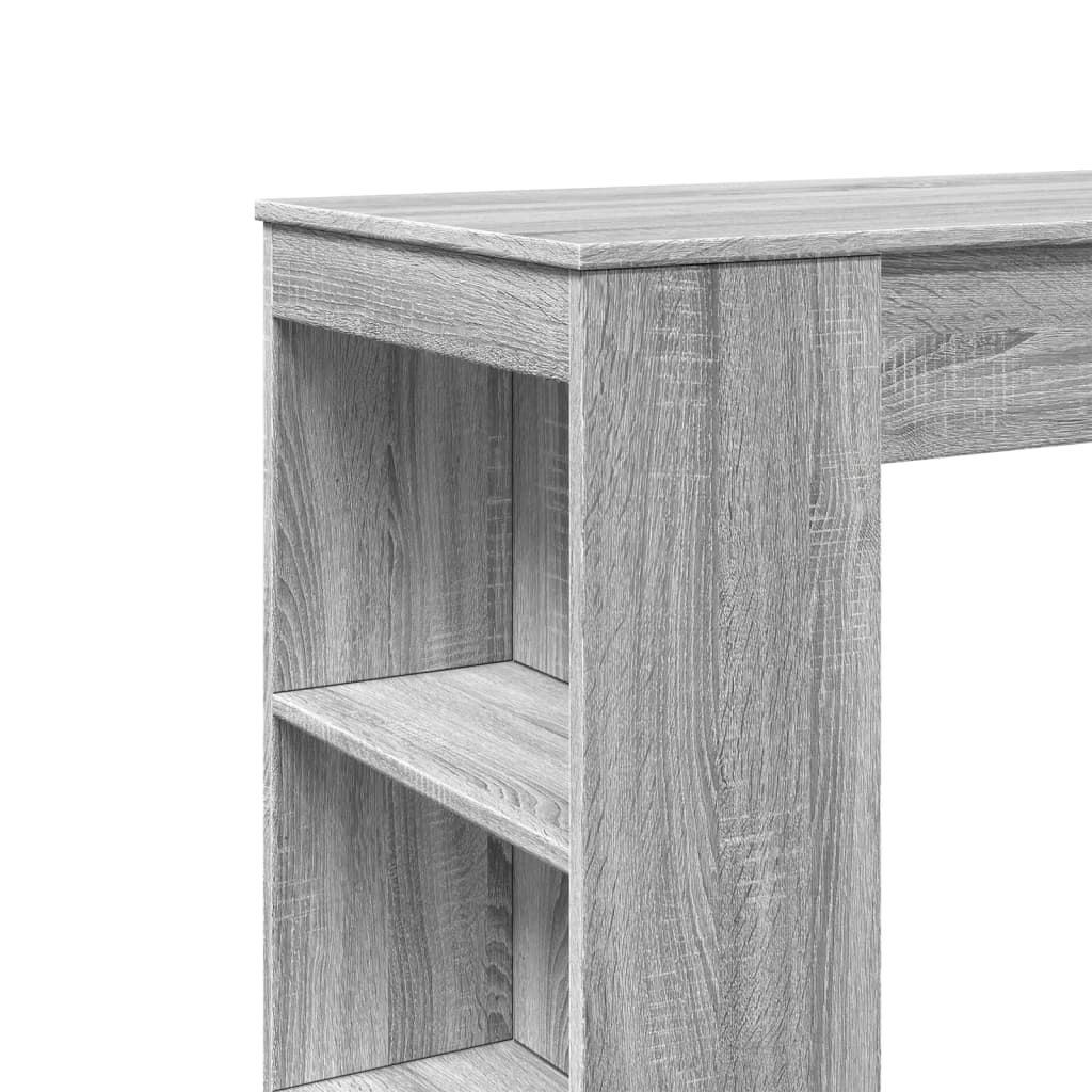 Table de bar avec étagères sonoma gris bois d'ingénierie - XIOS