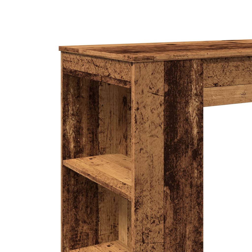 Table de bar avec étagères vieux bois bois d'ingénierie - XIOS