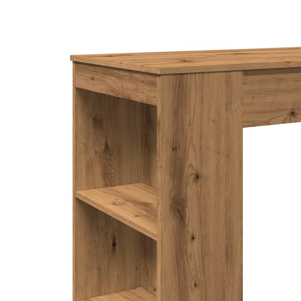 Table de bar avec étagères chêne artisanal bois d'ingénierie - XIOS