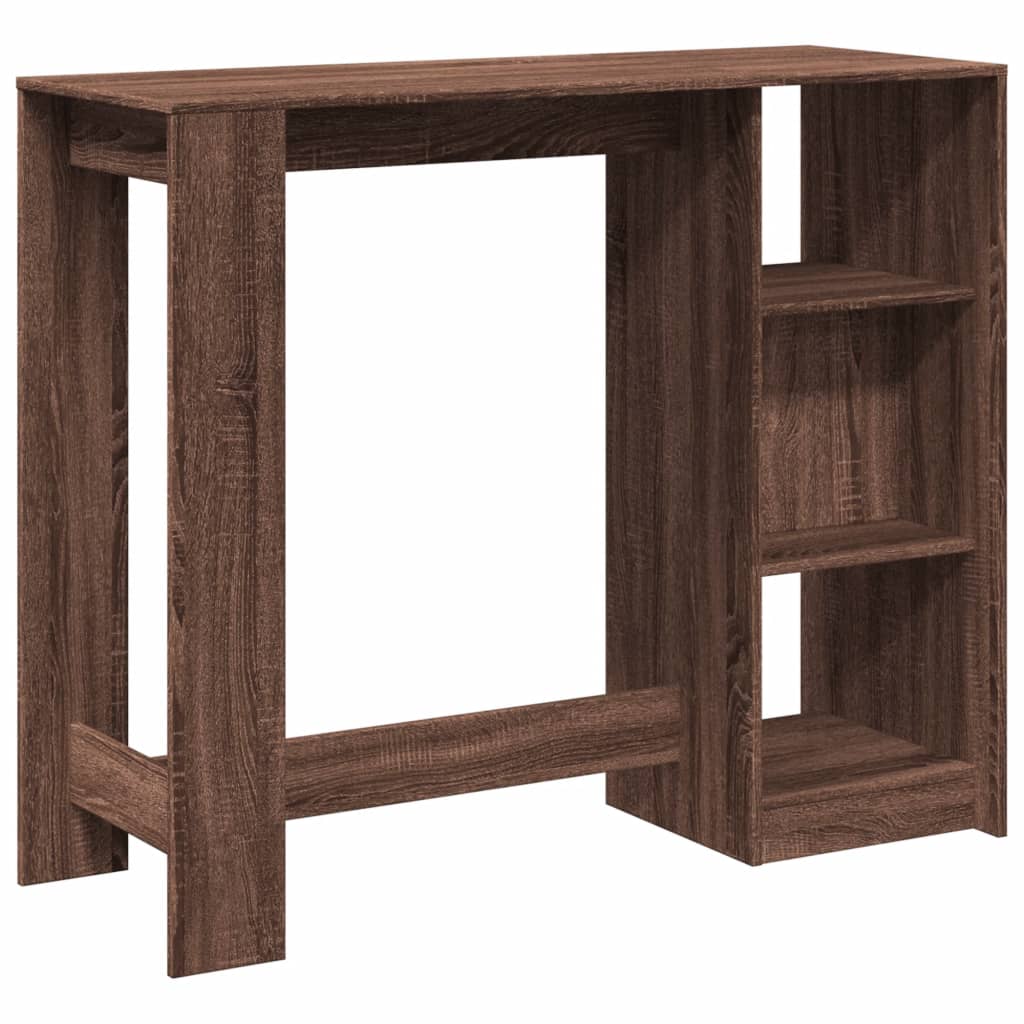 Table de bar avec étagère chêne marron bois d'ingénierie - XIOS