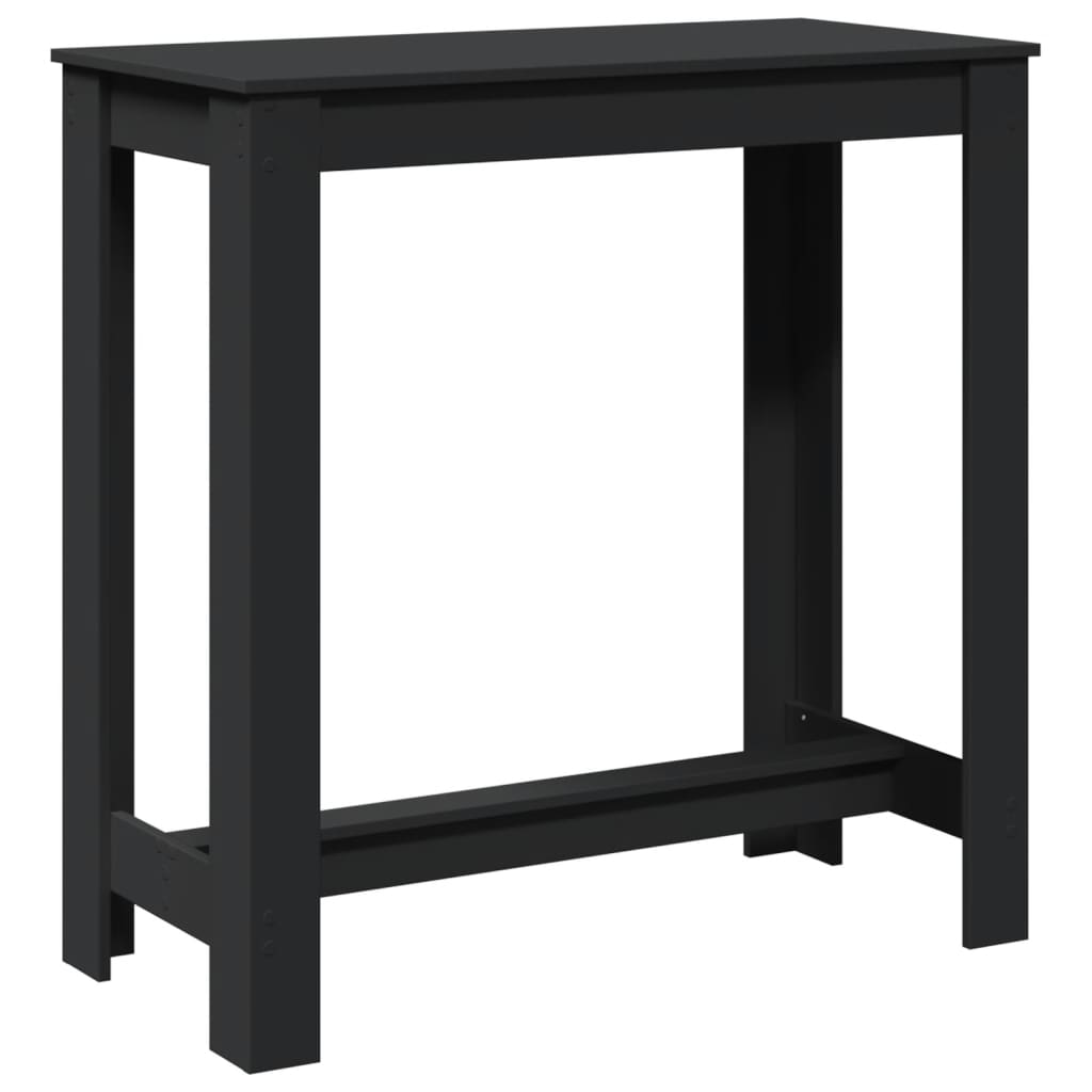 Table de bar noir 102x50x103,5 cm bois d'ingénierie