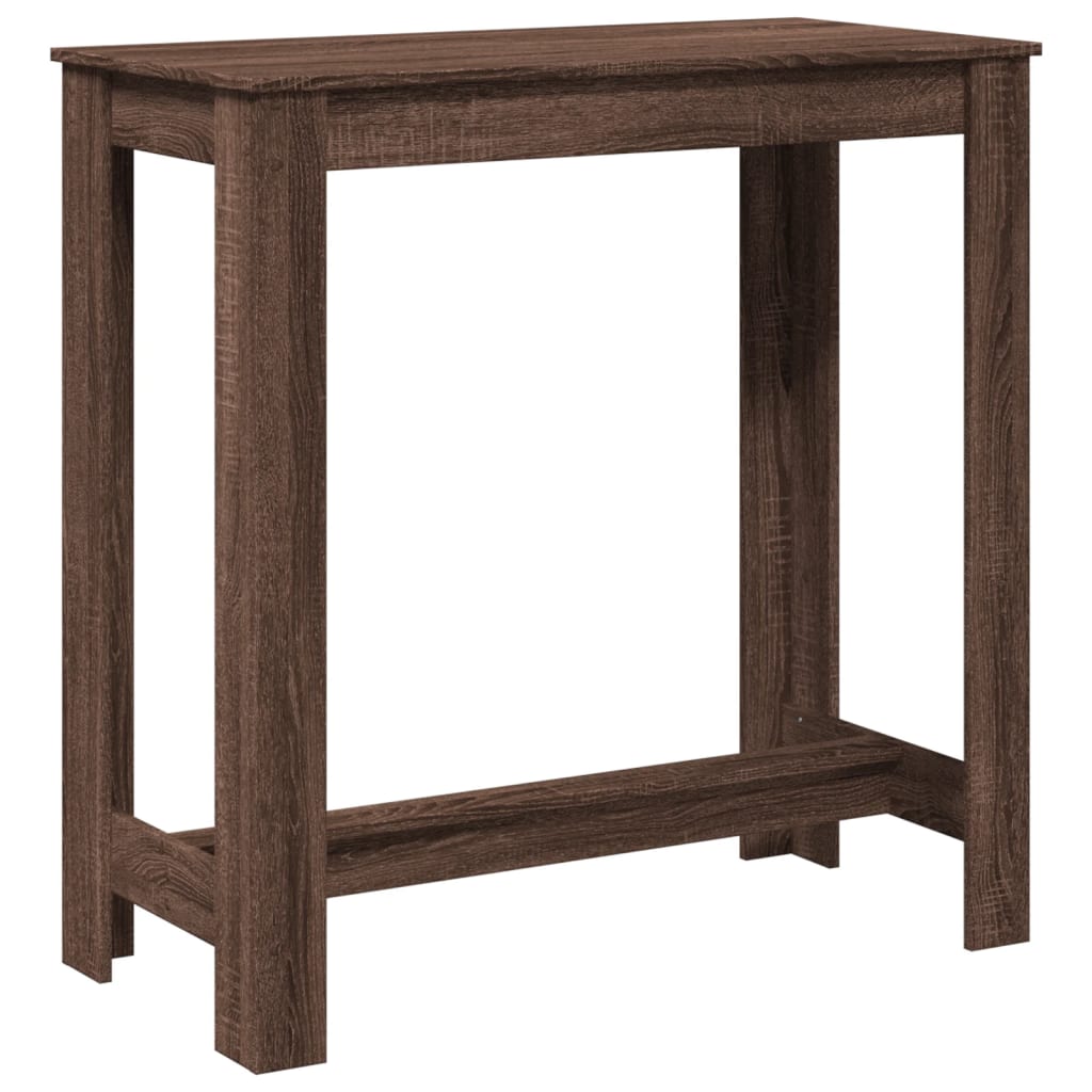Table de bar chêne marron 102x50x103,5 cm bois d'ingénierie