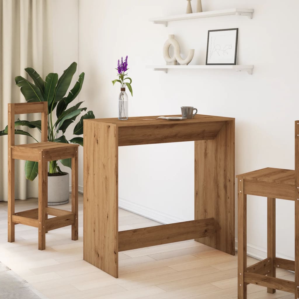 Table de bar chêne artisanal 102x50x103,5 cm bois d'ingénierie - XIOS