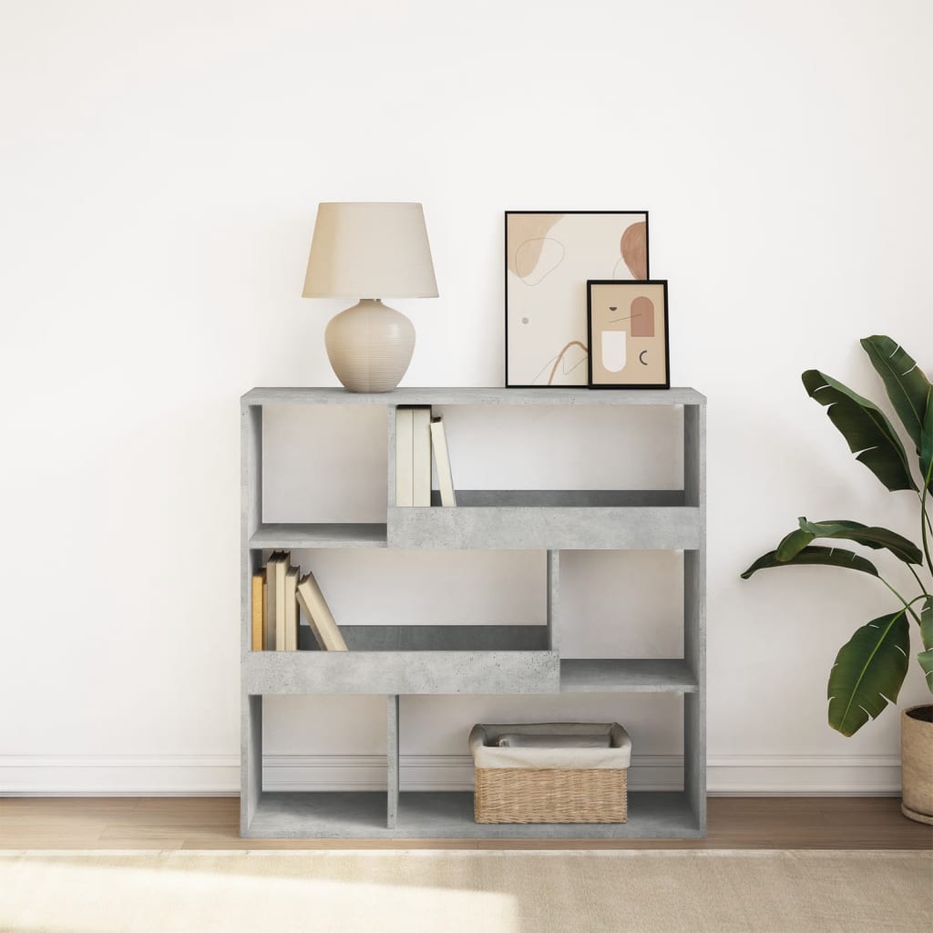 Bibliothèque/Séparateur de pièce gris béton 100x33x94,5 cm - XIOS