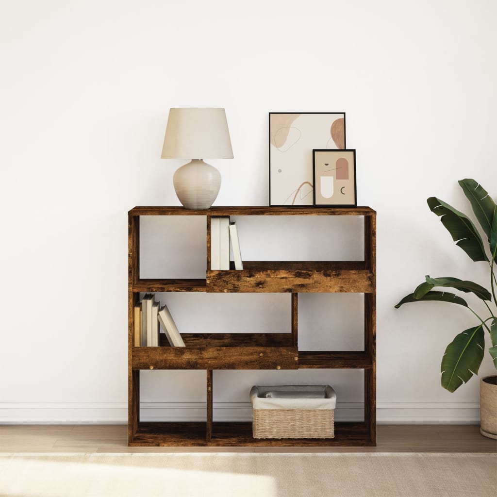 Bibliothèque/Séparateur de pièce chêne fumé 100x33x94,5 cm - XIOS