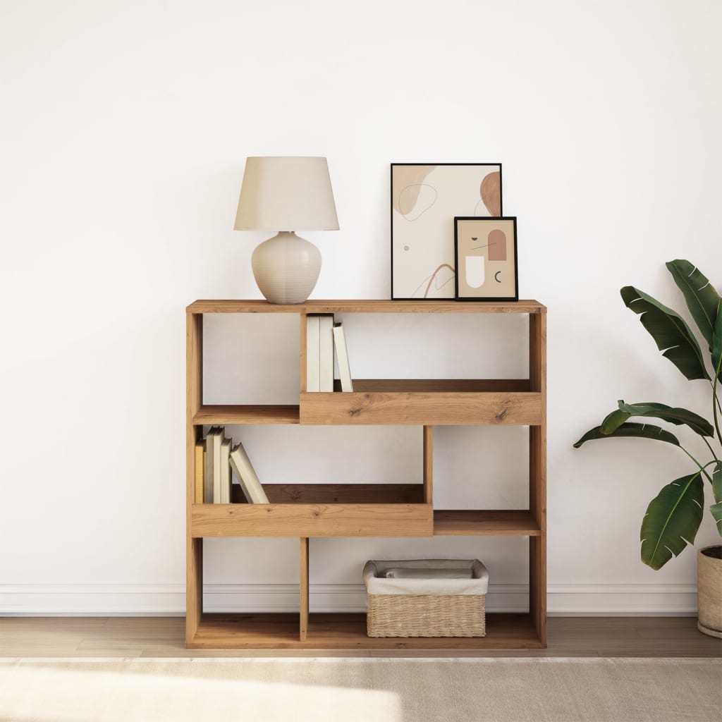 Bibliothèque/Séparateur de pièce chêne artisanal 100x33x94,5 cm - XIOS
