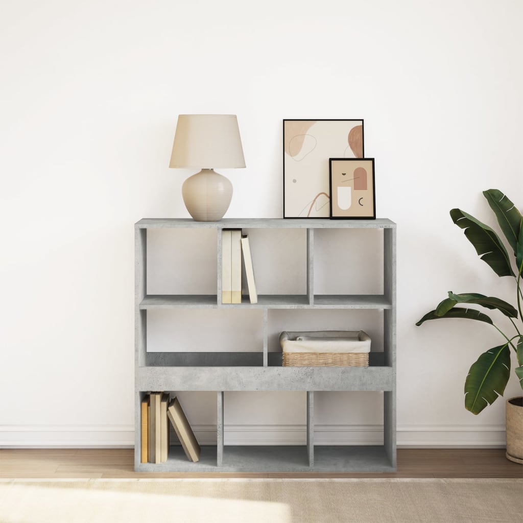 Bibliothèque/Séparateur de pièce gris béton 100x33x94,5 cm - XIOS