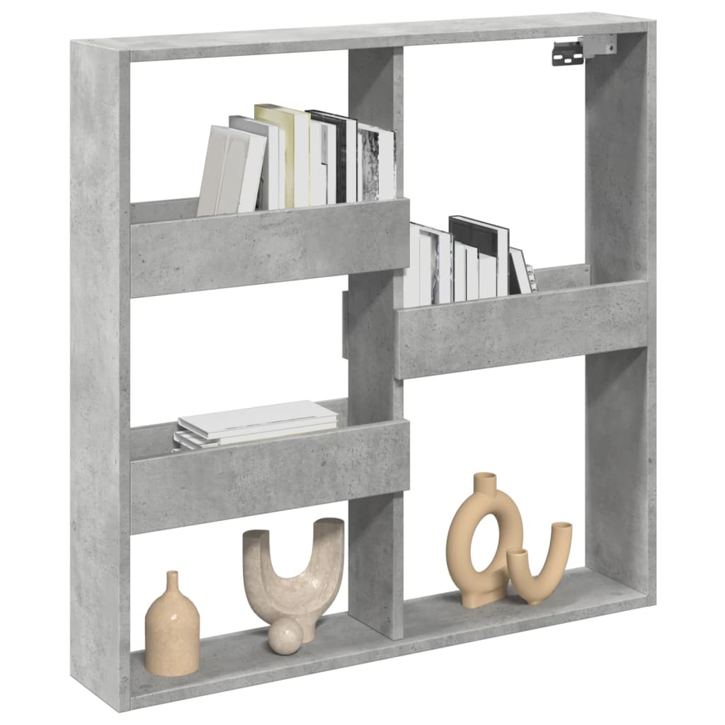 Armoire murale gris béton 80x15x80 cm bois d'ingénierie - XIOS