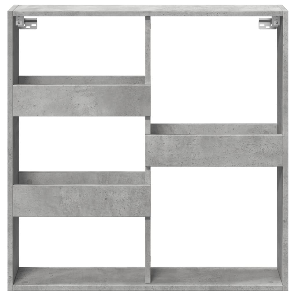 Armoire murale gris béton 80x15x80 cm bois d'ingénierie - XIOS