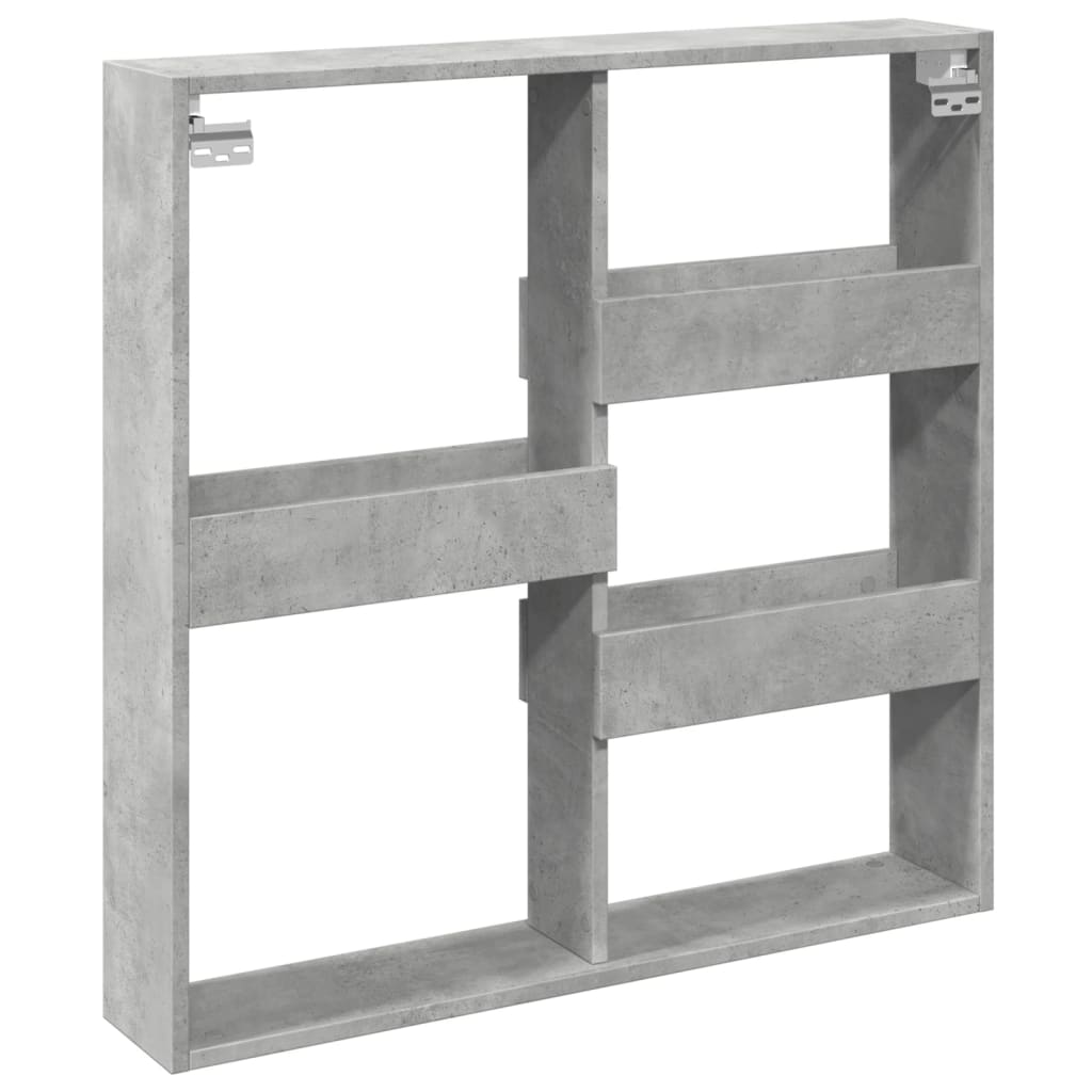 Armoire murale gris béton 80x15x80 cm bois d'ingénierie - XIOS