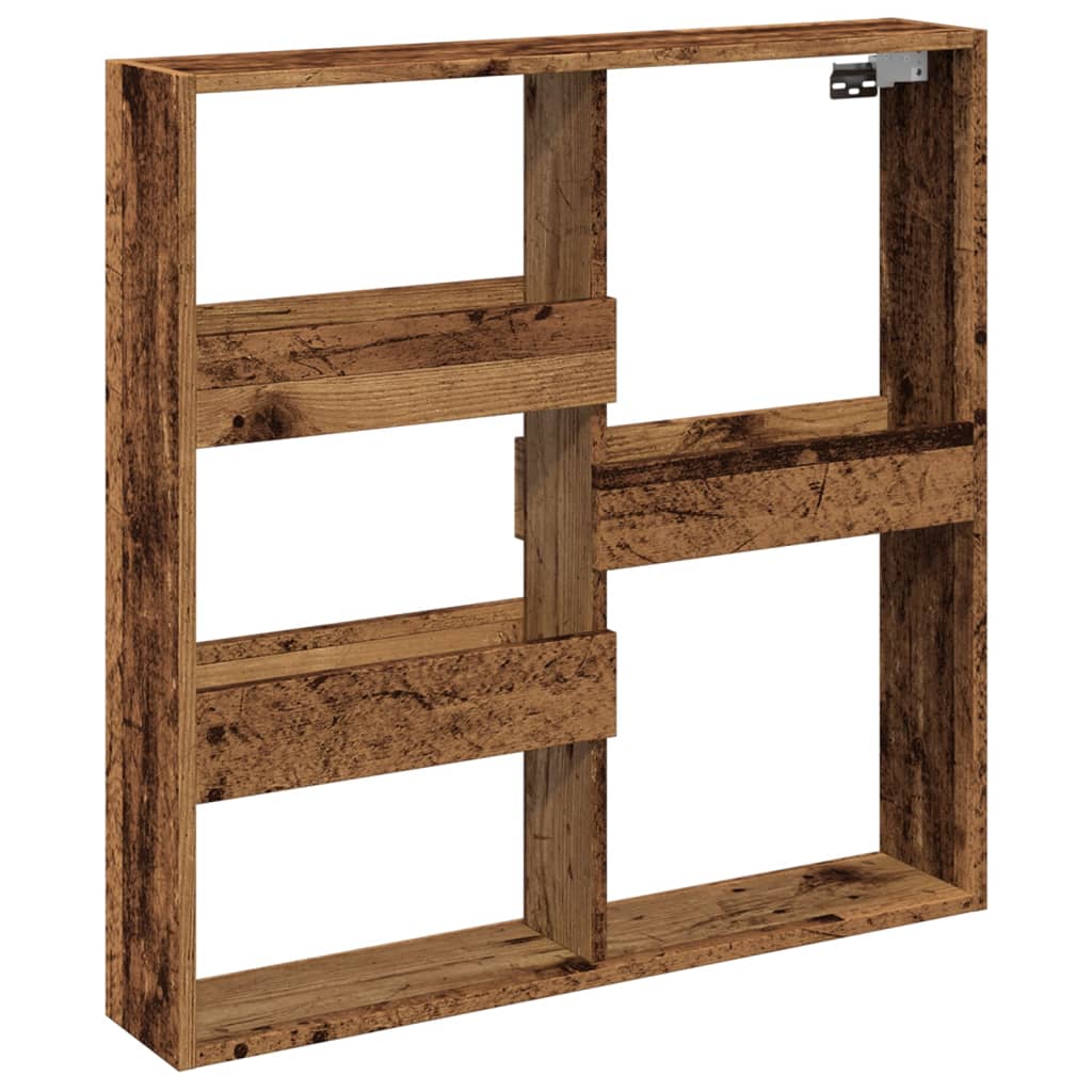 Armoire murale vieux bois 80x15x80 cm bois d'ingénierie - XIOS