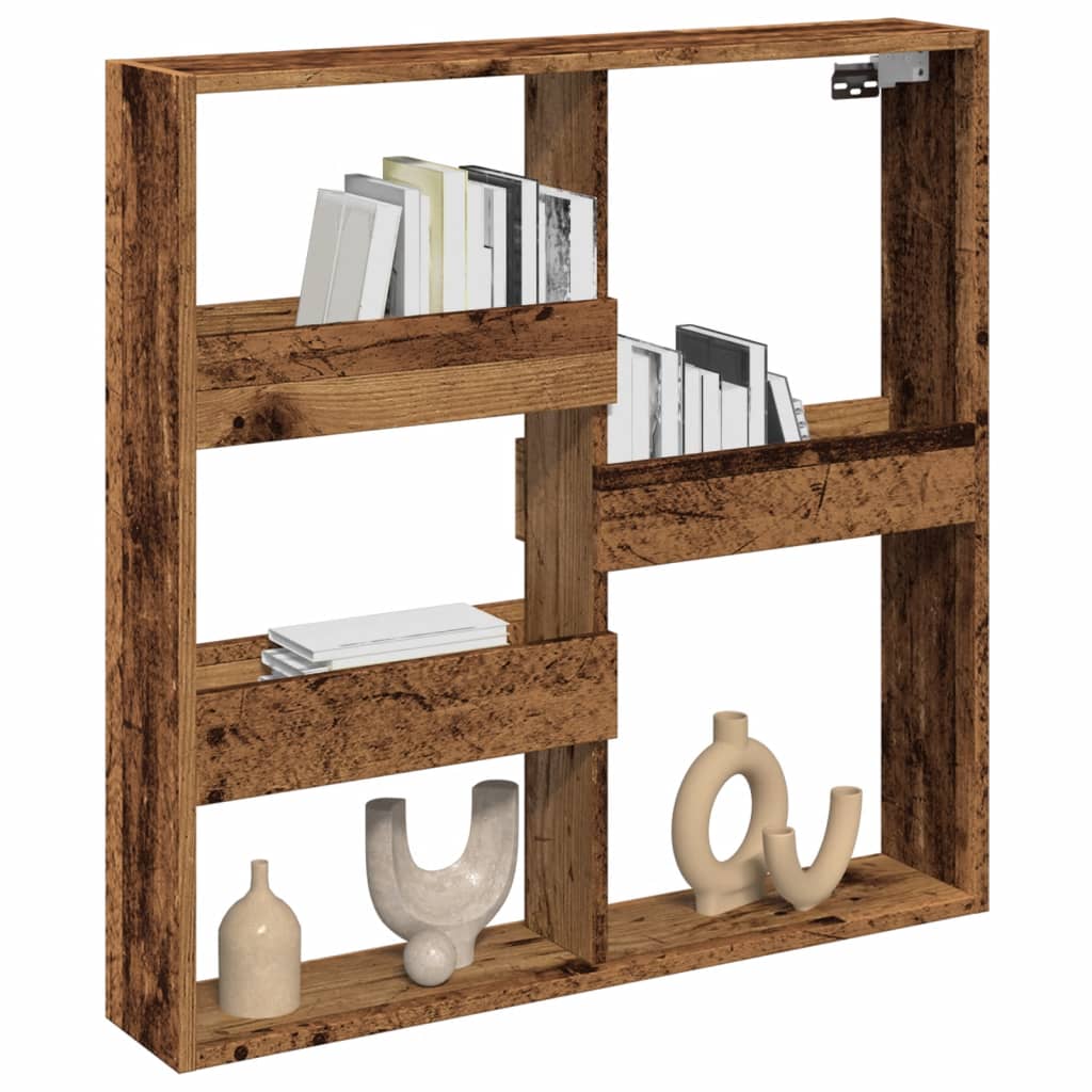 Armoire murale vieux bois 80x15x80 cm bois d'ingénierie - XIOS