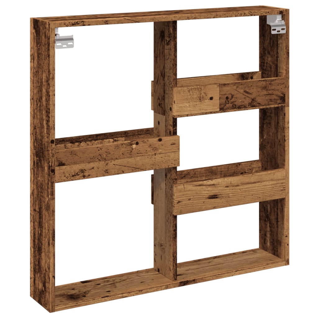 Armoire murale vieux bois 80x15x80 cm bois d'ingénierie - XIOS
