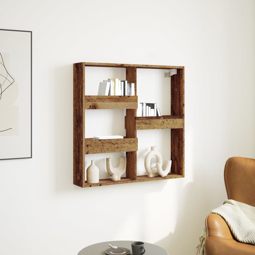 Armoire murale vieux bois 80x15x80 cm bois d'ingénierie - XIOS