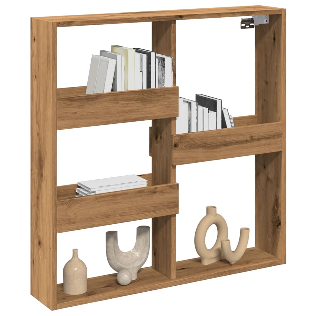 Armoire murale chêne artisanal 80x15x80 cm bois d'ingénierie - XIOS