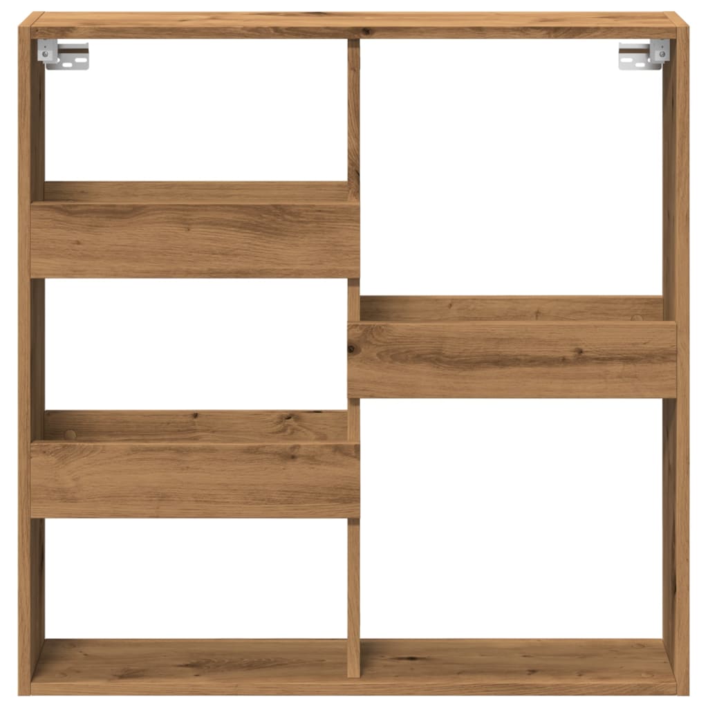 Armoire murale chêne artisanal 80x15x80 cm bois d'ingénierie - XIOS