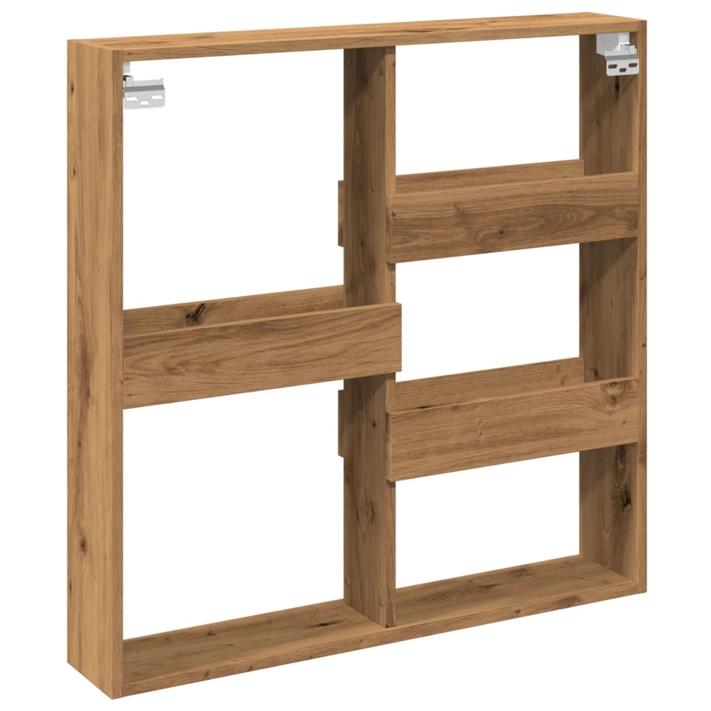 Armoire murale chêne artisanal 80x15x80 cm bois d'ingénierie - XIOS