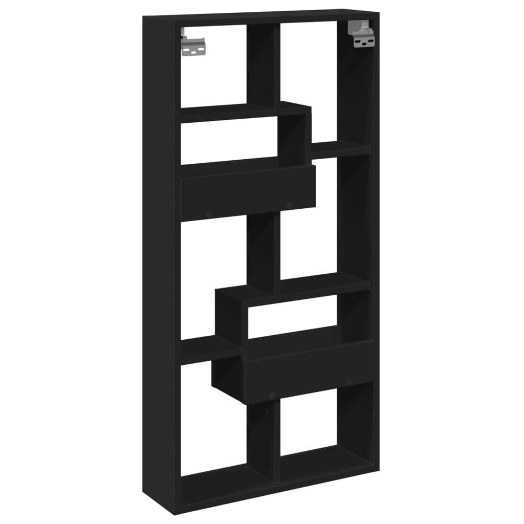 Armoire murale noir 50x15x100 cm bois d'ingénierie - XIOS