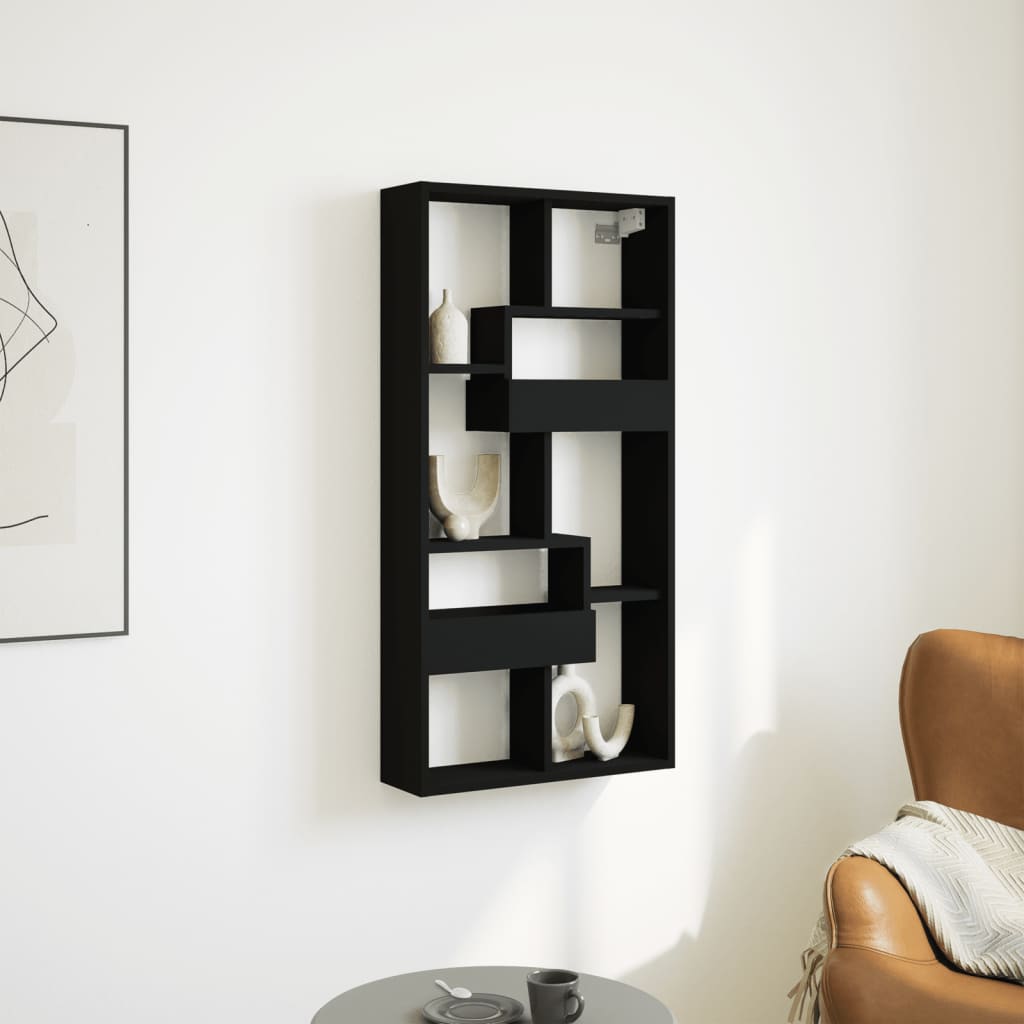 Armoire murale noir 50x15x100 cm bois d'ingénierie - XIOS