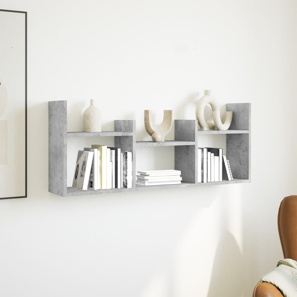 Armoire murale 100x18x40 cm gris béton bois d'ingénierie - XIOS
