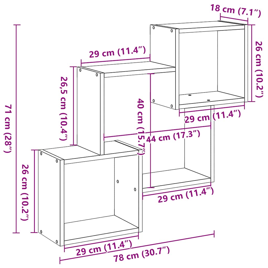 Armoire murale 78x18x71 cm blanc bois d'ingénierie