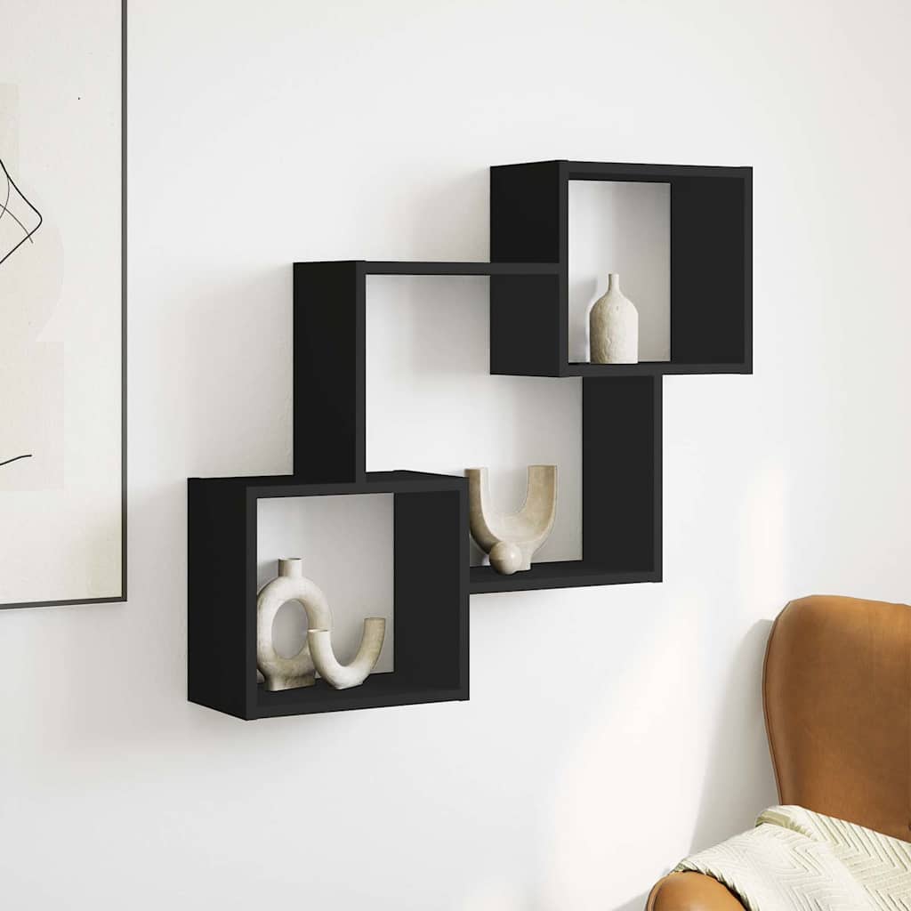 Armoire murale 78x18x71 cm noir bois d'ingénierie - XIOS